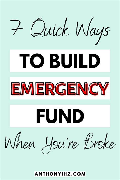 Quick Ways To Build Emergency Fund When You Re Broke Emergency Fund