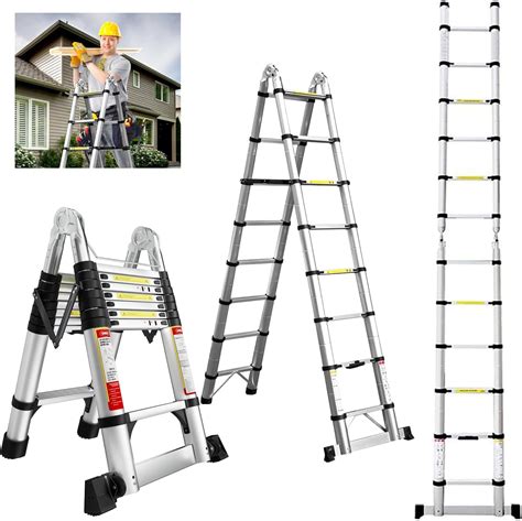 Ft A Frame Telescoping Ladder Lightweight Aluminum Telescopic