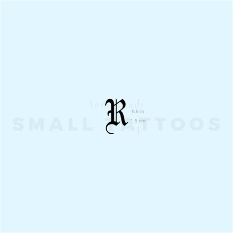 Gothic Style Uppercase R Letter Temporary Tattoo (Set of 3) – Small Tattoos