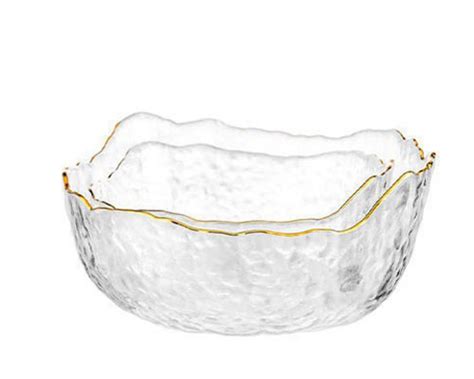 Hammered Glass Bowls Ml Irregular Glass Serving Bowl