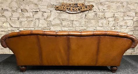 Tetrad Oskar Chesterfield Seater Sofa Tan Buffalo Hide Leather Ebay