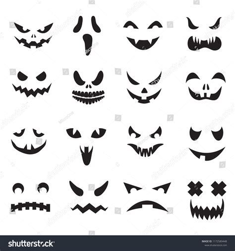 Pumpkin Faces Halloween Jack O Lantern Stock Vector (Royalty Free ...