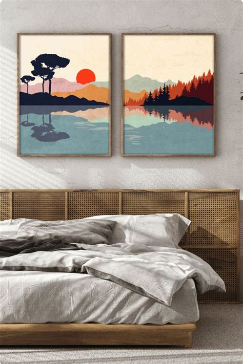 Landscape Print Set of 2, Digital Prints, Abstract Nature Prints ...