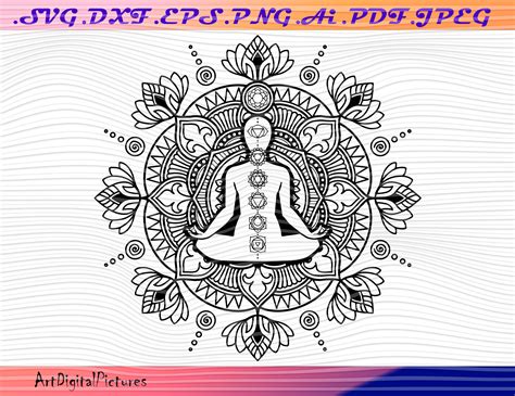 Yoga Mandala Meditation Yoga Svg Girl Buddha Mandala Svg Etsy