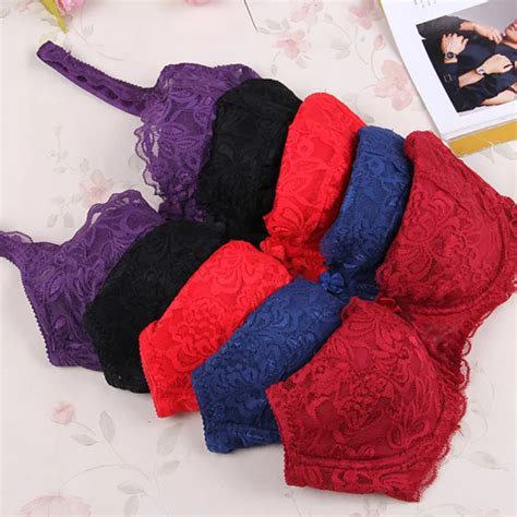 Womens Sexy Gather Push Up Bras Underwire Lace Brassiere Underwear 32