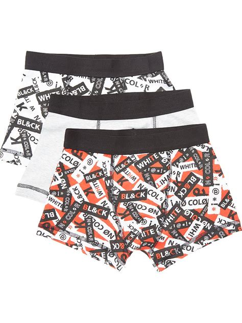 Lot De Boxers Fantaisie Noir Gris Rouge Kiabi