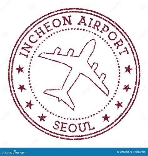 Incheon Airport Seoul Stamp. Cartoon Vector | CartoonDealer.com #205413343
