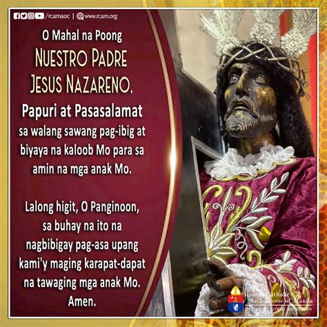 Rcamaoc On Twitter O Mahal Na Poong Nuestro Padre Jesus Nazareno