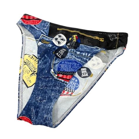 Christian Dior Vintage Logo Swimwear Bikini Denim Gem