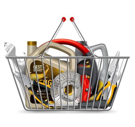 Car Parts Basket Stock Illustrations Car Parts Basket Stock