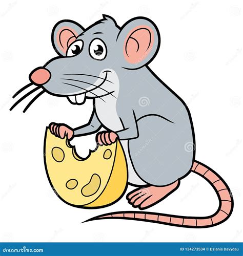 Rat With A Cheese Stock Vector Illustration Of Breakfast 134273534