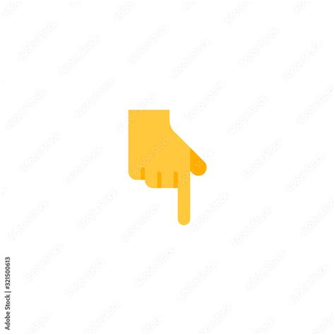 Backhand Index Pointing Down Vector Flat Icon Isolated Index Finger