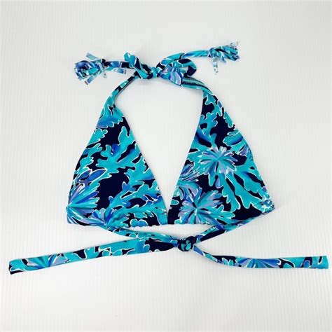 Lilly Pulitzer Swim Lilly Pulitzer In Too Deep Guava Triangle Bikini Top Sz 2 Swimsuit