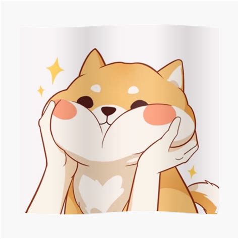 Kawaii Shiba Inu Poster By Arealprincess Redbubble