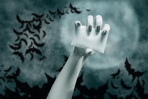 Dead Man Hand With Blood Splatter And Murder Gun Stock Photo Image Of