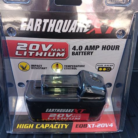 Earthquake XT 20V Max Lithium High Capacity 4Ah Battery EQBXT 20V4