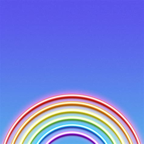 Ne N Brillante Arco Iris Vector Premium