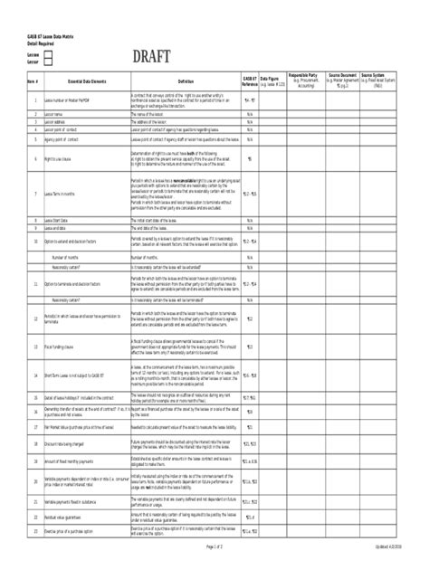 Fillable Online GASB 87 Lease Data Matrix Fax Email Print PdfFiller