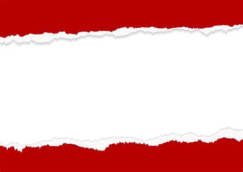 Banner Design Of Red Torn Paper Edges On White Background With Copy