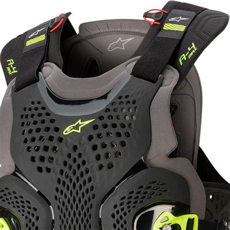 Colete Alpinestars A4 Max Chest Preto Cinza Amarelo Grid Motors