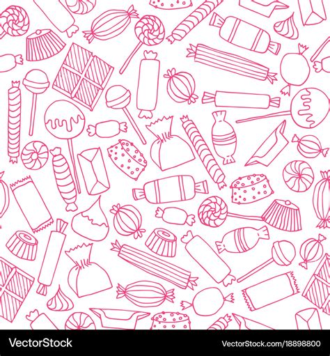 Hand Drawn Candy Seamless Pattern Royalty Free Vector Image