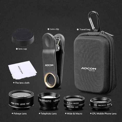 Adcom 5 In 1 Mobile Phone Camera Lens Kit Compatible Amazon In