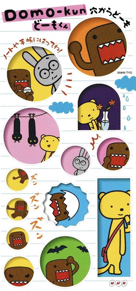 Some Stickers That Are On The Side Of A Piece Of Paper With Cartoon