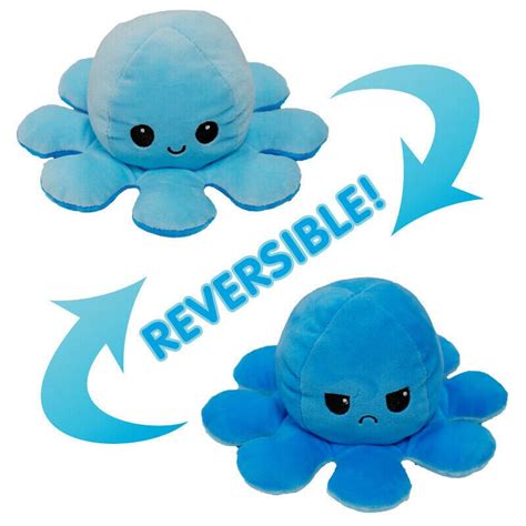 Cute Octopus Plush Toy Angry Octopus Teddy Reversible Flip Etsy