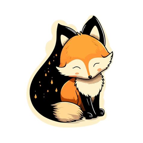 Premium Vector Cute Kawaii Fox Sticker