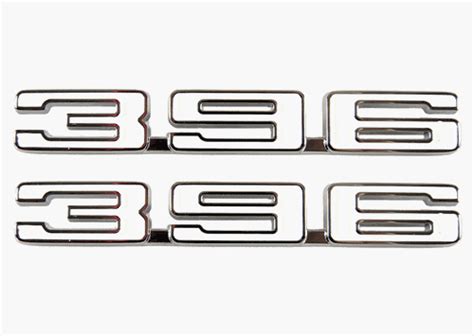 1968 Camaro Fender Emblems 396 Engine Size Pair