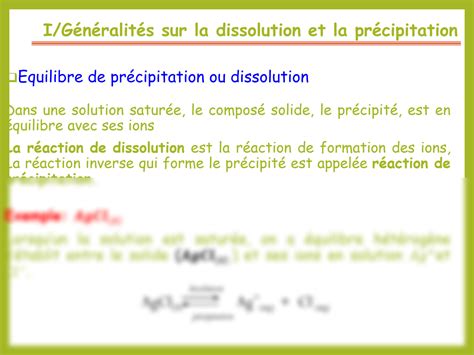 Solution Cours Dissolution Pr Cipitation Simplifie Avec Des Exercices