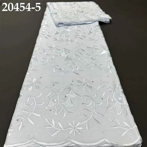 Sinya White Nigerian Cotton Lace Fabric 2024 High Quality Embroidery