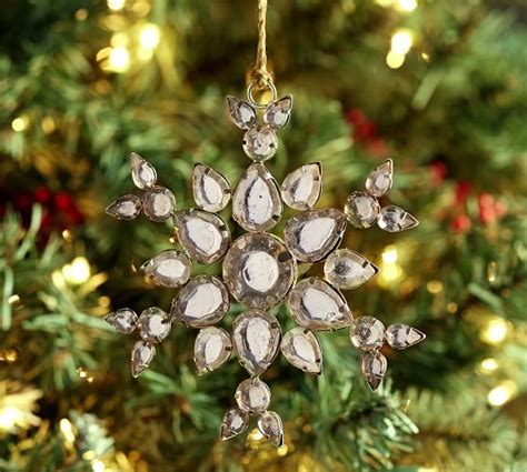 Jeweled Snowflake Christmas Ornaments Pottery Barn