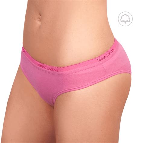 Bikini De Algod N Sweet Cotton Con El Stico Visible Pack X Fucsia