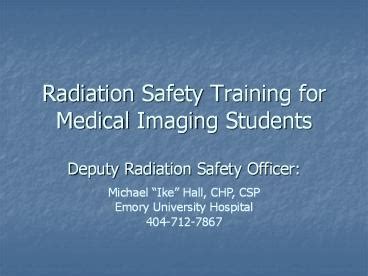 PPT Radiation Safety Training For Medical Imaging Students PowerPoint