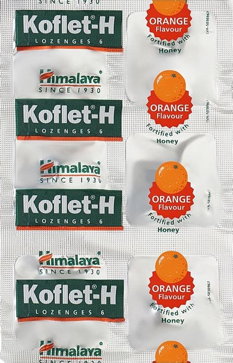Пищевая добавка леденцы со вкусом апельсина - Himalaya Herbals Koflet-H ...