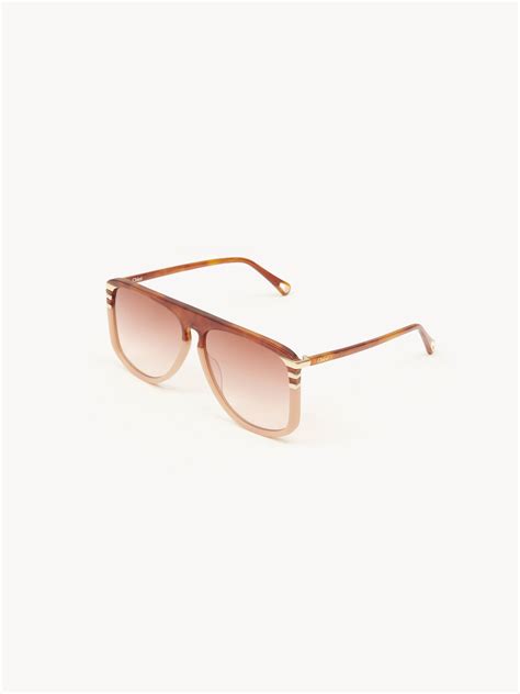 West Aviator Sunglasses For Women In Bio Based Material & Metal | Chloé CH