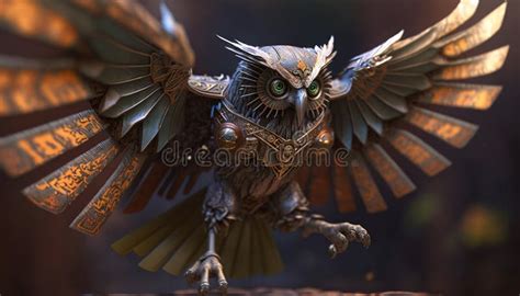 Armored Mechanical Owl. Stylized Metal Collage of Owl Stock Illustration - Illustration of ...