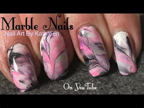 Marble Nails Using Acrylic Paint | Marble nails, Marble nails tutorial ...