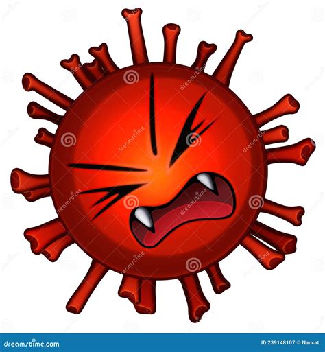 Sneezing Cartoon Coronavirus Particle Illustration Stock Image