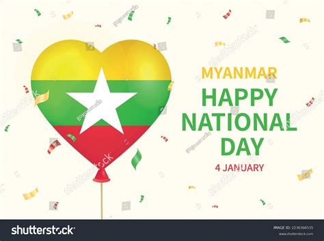 Celebration Myanmar National Day Stock Vector (Royalty Free) 2236366535 ...