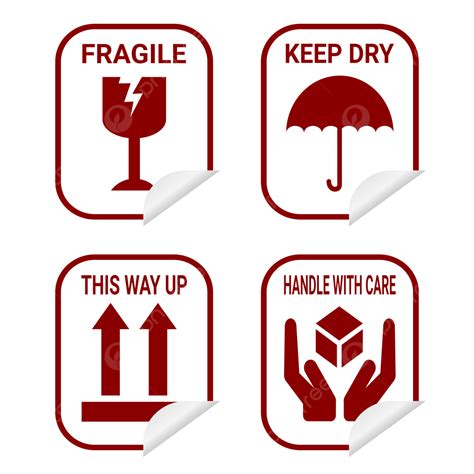 Set Of Packaging Symbol Sign Sticker Vector Fragile Handle With Care