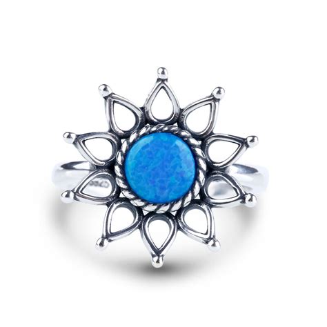 Jeulia Sonnenblume Sterling Silber Opal Ring Jeuliade