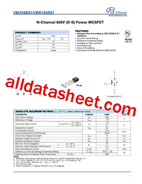 VBR165R01 Datasheet PDF VBsemi Electronics Co Ltd