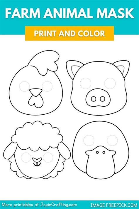 Farm Animal Mask Printable Coloring Page | Animal masks, Animal masks for kids, Printable animal ...