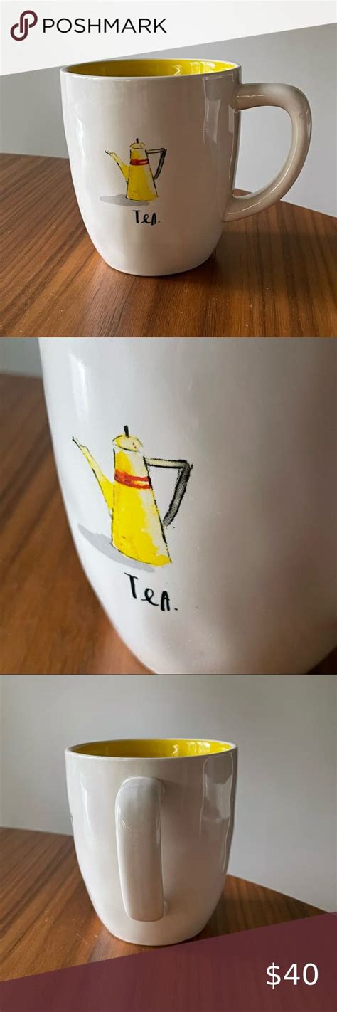 RAE DUNN ARTISAN COLLECTION Coffee Tea Mug Yellow TEA Pot W Yellow