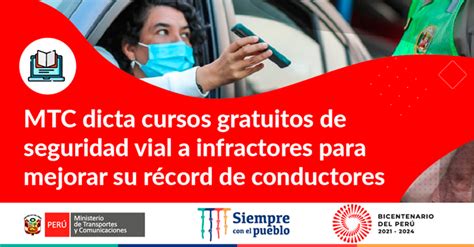 Cursos Virtual Gratis De Seguridad Vial Del Ministerio De Transportes