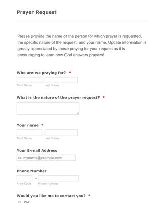 Prayer Request Form Template | Jotform