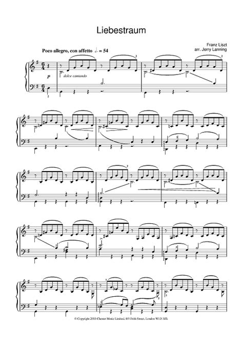 Liebestraum" Sheet Music by Franz Liszt for Piano - Sheet Music Now