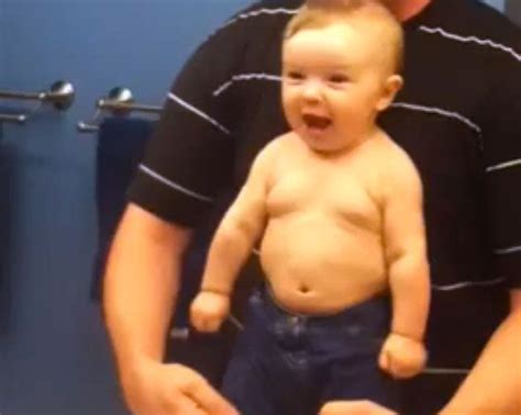 Stop What Youre Doing And Watch This Adorable Muscle Flexing Baby